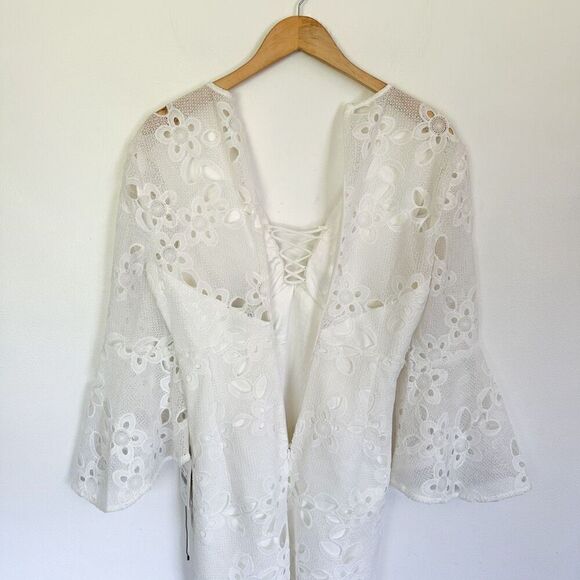 Bardot Women's Indra Ivory Crochet Lace Midi Dress - Picture 7 of 13